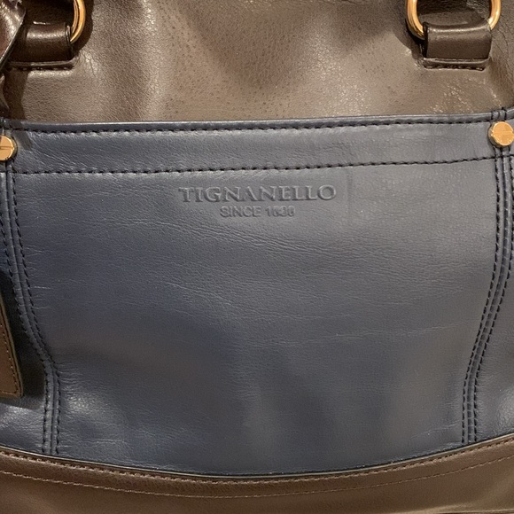 Tignanello  Leather Handbag  Blue and Black - Picture 2 of 13